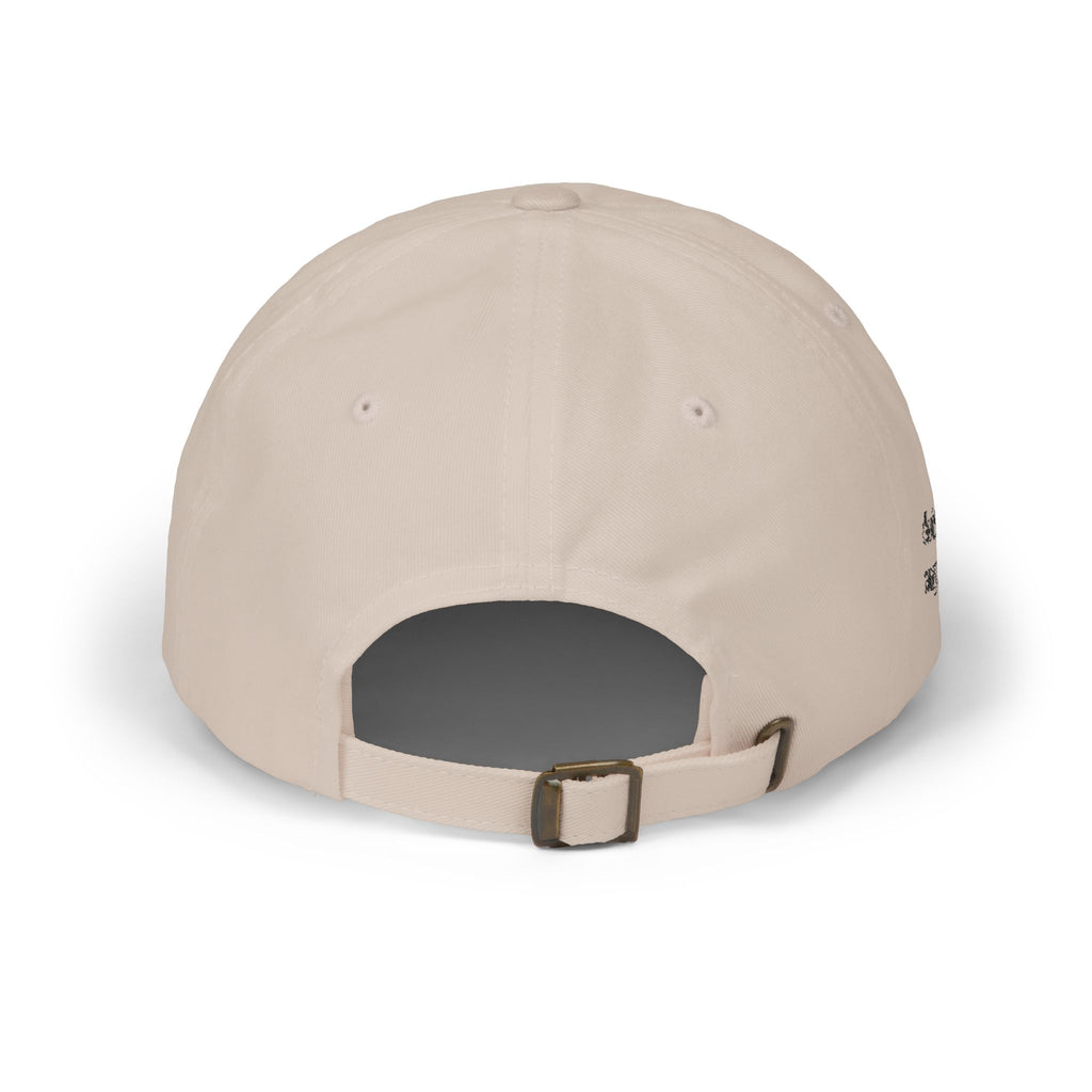 Polished & Panicked Dad Cap | White Baseball Hat, Minimal Script Embroidery
